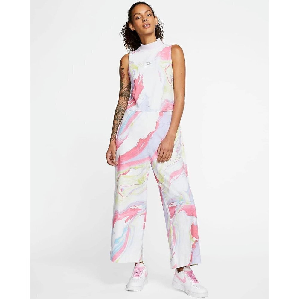 Nike Sportswear Pastel Marble Wide Leg Sleeveless Jumpsuit S‎